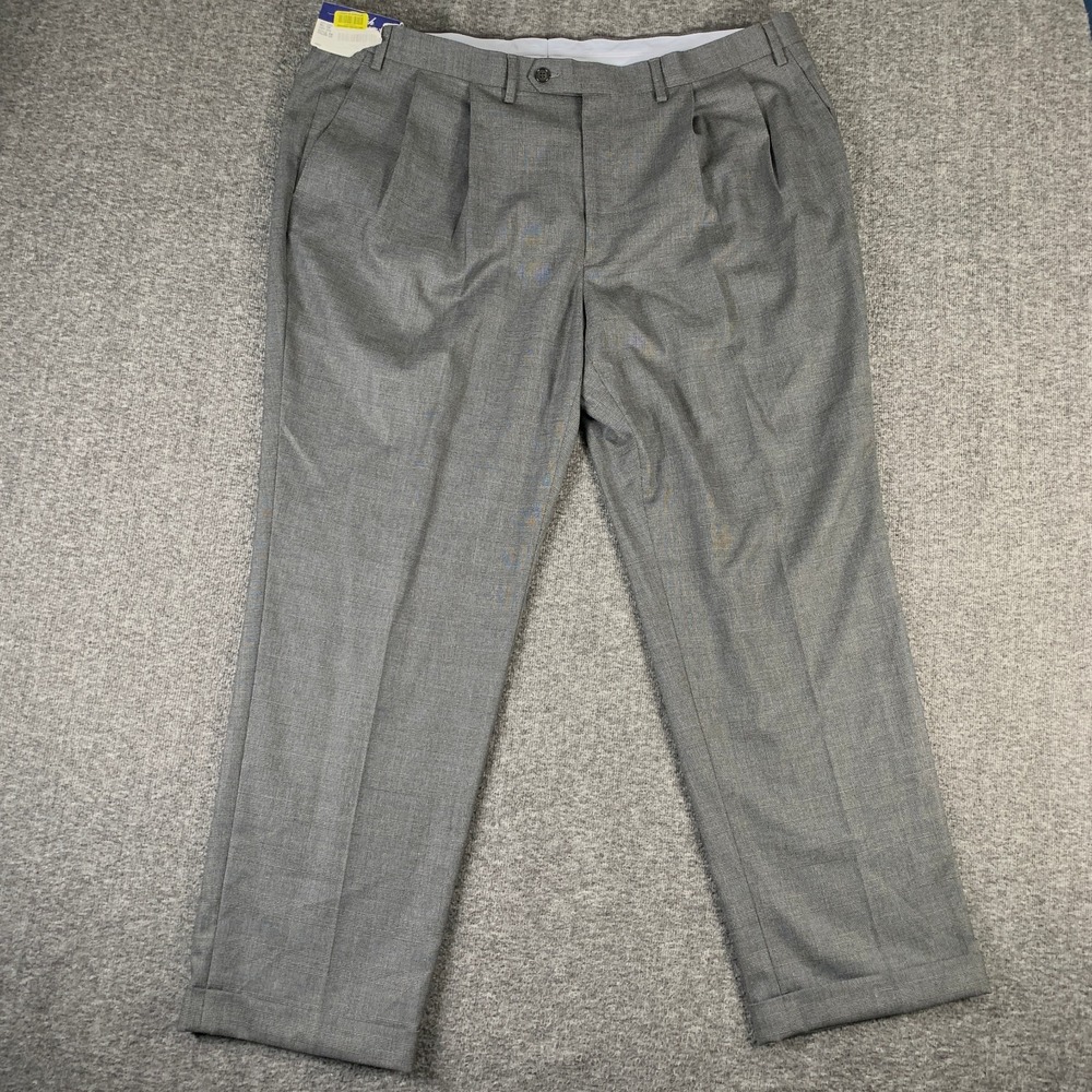 Ralph Lauren Dress Pants Men 42x30 Pleated Gray The Comfort Flex Trousers NEW